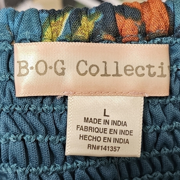 Bohemian floral teal padded bustier bralette size large - Picture 13 of 14